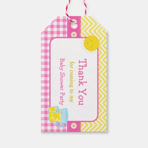 Sunshine  Lemonade Pink  Yellow Gift Tag