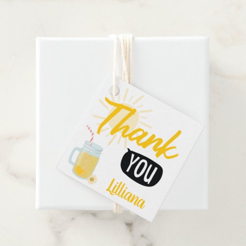 Sunshine Lemonade Stand Birthday Thank You Favor Tags