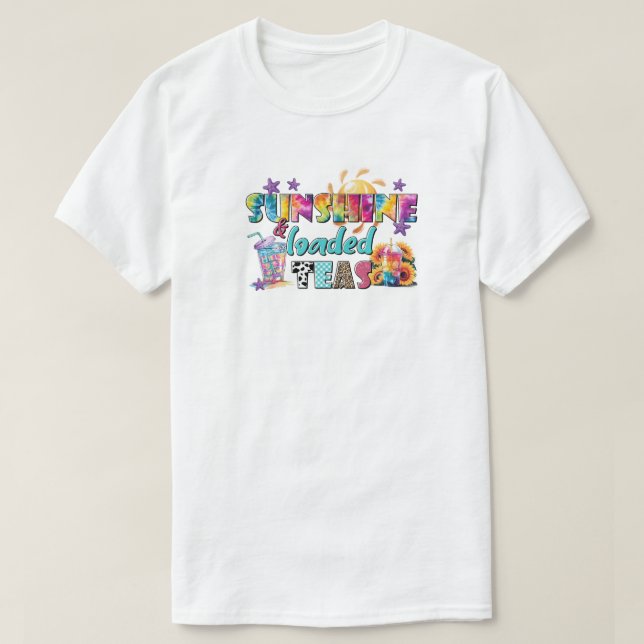 Sunshine & Loaded Teas Colorful Summer Vibes Tee (Design Front)