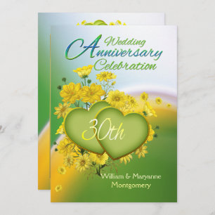 Sunshine Love 30th Wedding Anniversary Party Invitation