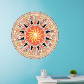 Sunshine Mandala Wall Decal by DigitalArtMania at Zazzle