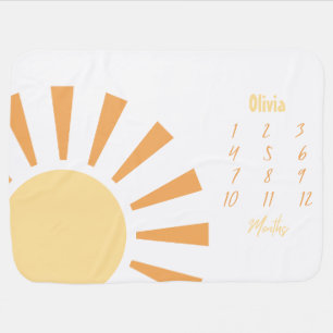 Sunshine Milestone Personalized Baby Blanket