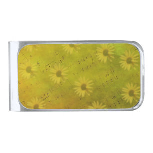 Sunshine Mixed Media Silver Finish Money Clip