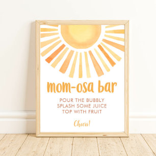 Sunshine mom-osa bar gender neutral baby shower poster