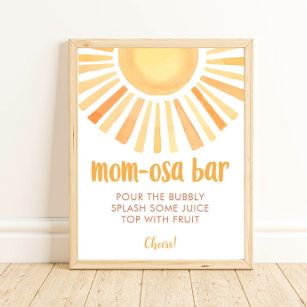Sunshine mom-osa bar gender neutral baby shower poster