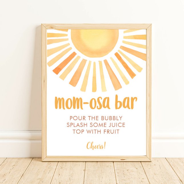 Sunshine mom-osa bar gender neutral baby shower poster (Creator Uploaded)