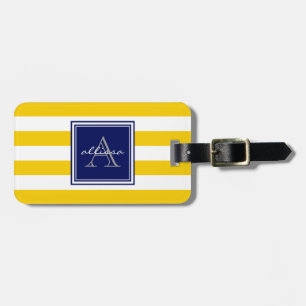 Sunshine Monogrammed Awning Stripe Luggage Tag