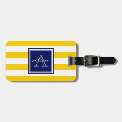 Sunshine Monogrammed Awning Stripe Luggage Tag