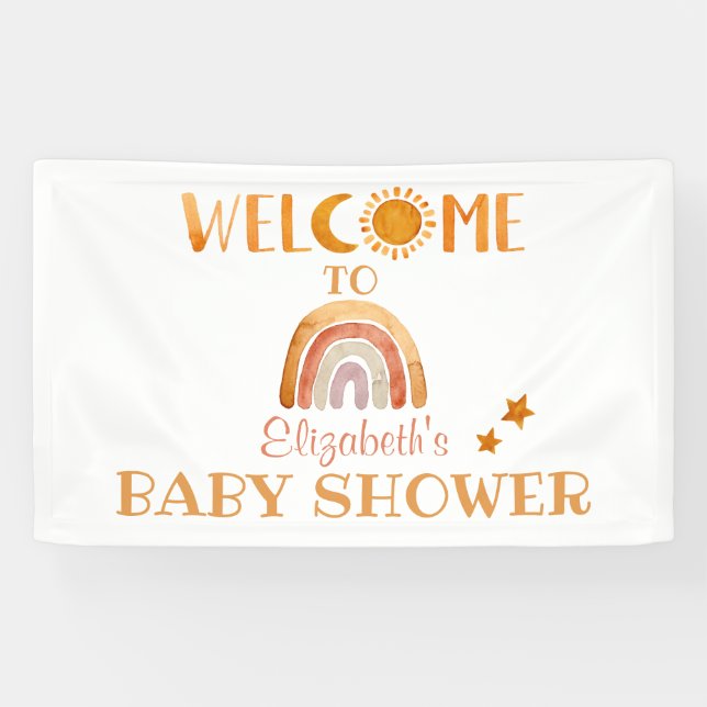 Sunshine, Moon, Rainbow and Stars Welcome  Banner (Horizontal)
