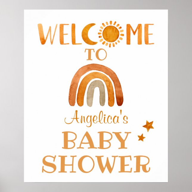 Sunshine, Moon, Rainbow and Stars Welcome Sign  (Front)