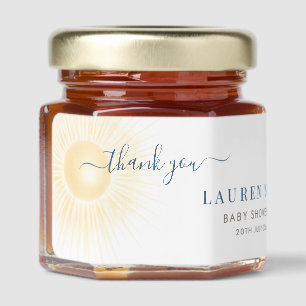 Sunshine Neutral Celebration Baby Shower Favor Honey Jar Favors
