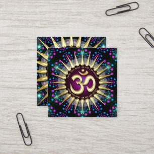 Sunshine OM Energy Magical Light Geometry Square Business Card