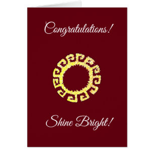 Sunshine on Burgundy Congratulations Cards