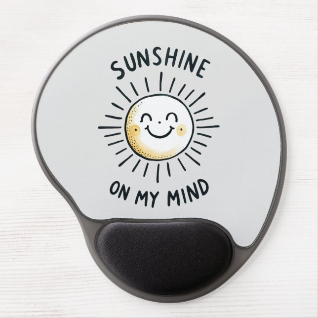 Sunshine On My Mind - Kawaii Sun Doodle Gel Mouse Pad (Front)