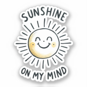 Sunshine On My Mind - Kawaii Sun Doodle Sticker