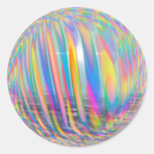 Sunshine on ocean hidden by rainbow classic round sticker