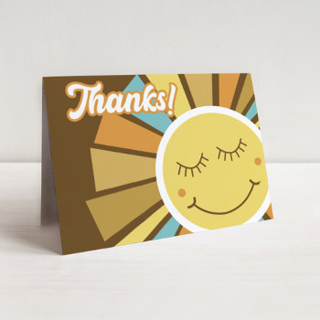 Sunshine One In The Sun Hippie Boho Retro Thanks Note Card by allpetscherished at Zazzle