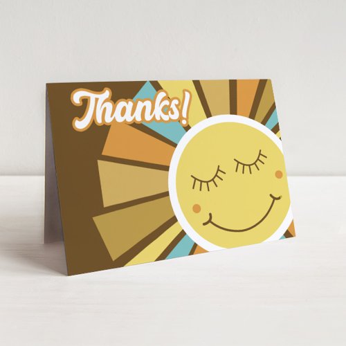 Sunshine One in the Sun Hippie Boho Retro Thanks Note Card