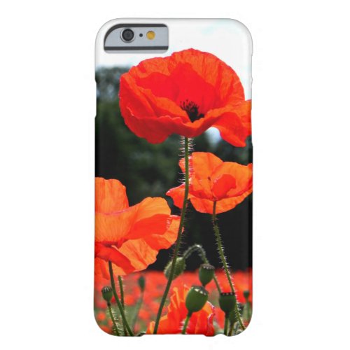 Sunshine Orange Poppy Field Barely There iPhone 6 Case