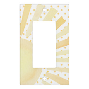 Sunshine Orange Yellow White Polkadots Home Decor Light Switch Cover