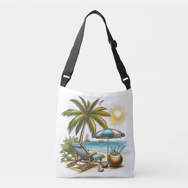 Sunshine Palm beach vacation Crossbody Bag (Front)