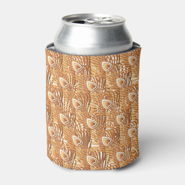 Sunshine peacock feathers art nouveau design can cooler (Can Front)