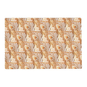 Sunshine peacock feathers art nouveau design placemat