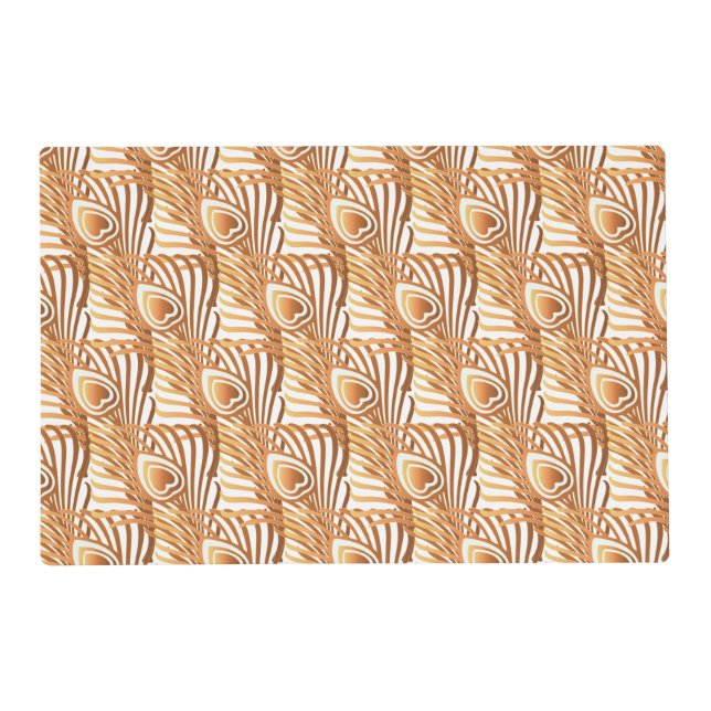 Sunshine peacock feathers art nouveau design placemat (Front)