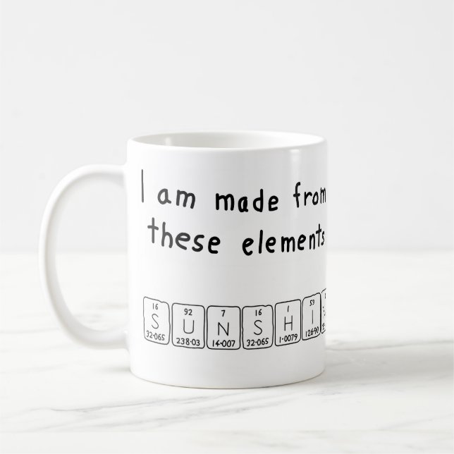 Sunshine periodic table name mug (Left)
