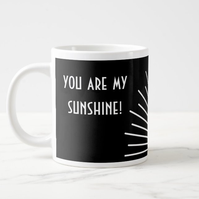 Sunshine Personalized Black White Giant Coffee Mug (Left)