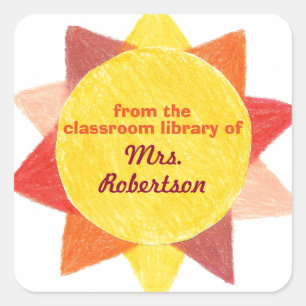 Sunshine personalized teacher gift bookplate