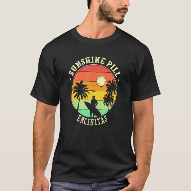 Sunshine Pill Encinitas Summer California Tropical T-Shirt (Front)