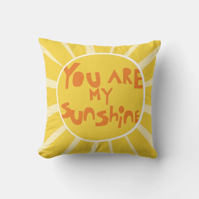 Sunshine_PillowCover_yellow Throw Pillow (Front)