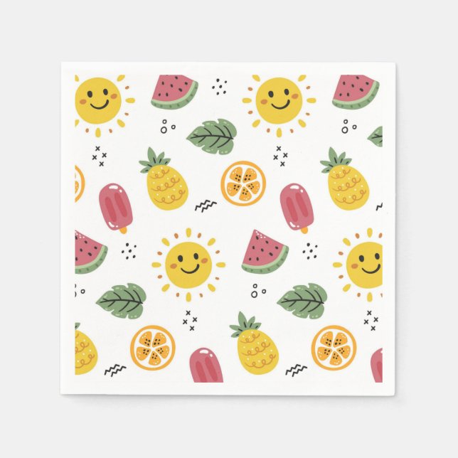 Sunshine, Pineapples, Watermelons, oranges Napkins (Front)