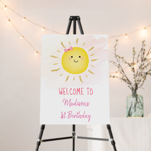 Sunshine Pink Gold Birthday Welcome Foam Board