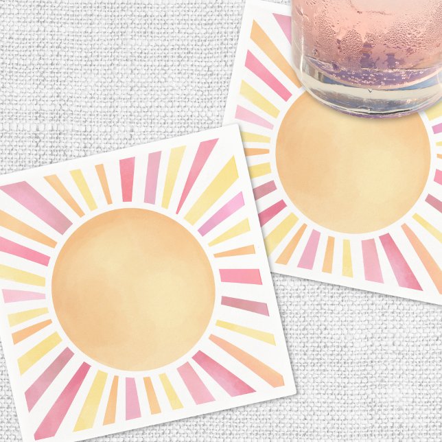 Sunshine Pink Sun Napkins (Sunshine Pink Sun Napkins)
