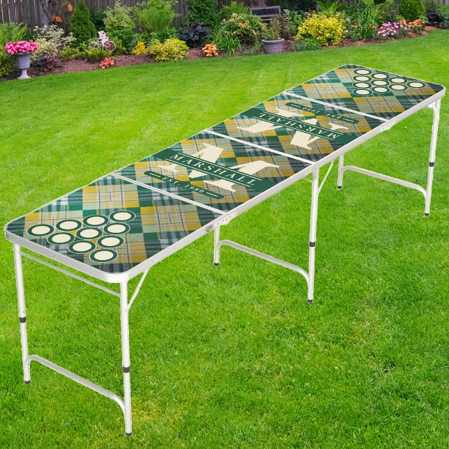 Sunshine Plaid Monogram & Name Overlay Beer Pong Table (Creator Uploaded)