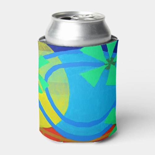 Sunshine Poolside Seaside Vibe Abstract Art Can Cooler