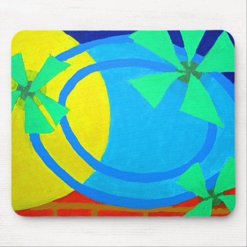 Sunshine Poolside Seaside Vibe Abstract Art Mouse Pad