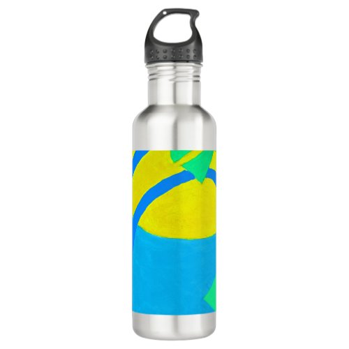 Sunshine Poolside Seaside Vibe Abstract Art Stainless Steel Water Bottle