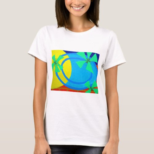 Sunshine Poolside Seaside Vibe Abstract Art T_Shirt