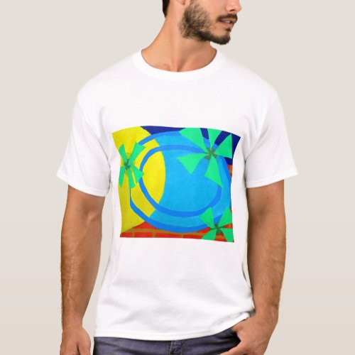 Sunshine Poolside Seaside Vibe Abstract Art T_Shirt