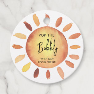 Sunshine Pop the bubbly Favor Tags