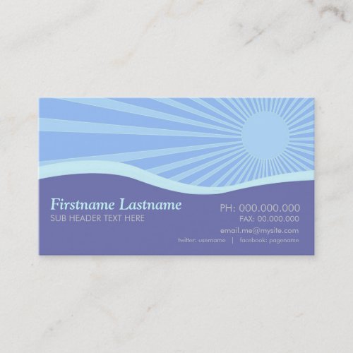 Sunshine Purple Hills Curves Business Card