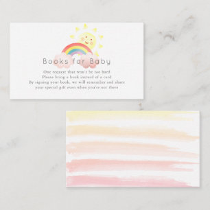 Sunshine & Rainbow Baby Shower Book Request Enclosure Card