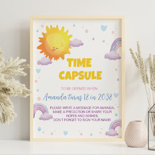 Sunshine Rainbow Birthday Time Capsule Sign