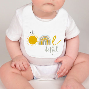 Sunshine Rainbow First Birthday Onederful Baby Bib