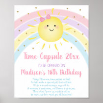 Sunshine Rainbow First Birthday Time Capsule Poster