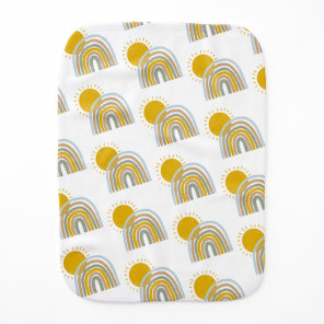 Sunshine Rainbow Here comes the son baby shower Burp Cloth