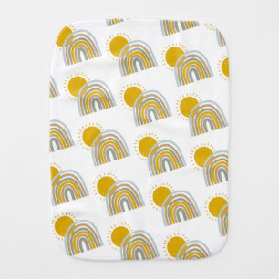 Sunshine Rainbow Here comes the son baby shower Burp Cloth